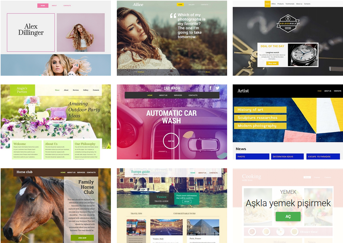 Hazır Site Şablonları